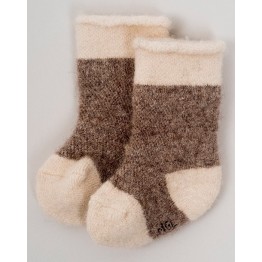 Детские носки из 100% монгольской шерсти цвет - светлый