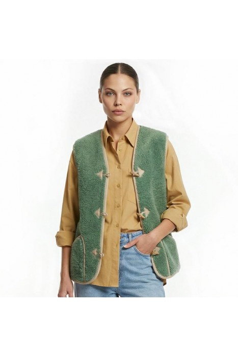 Жилет из овечьей шерсти КЛАССИКА ОЛИВА