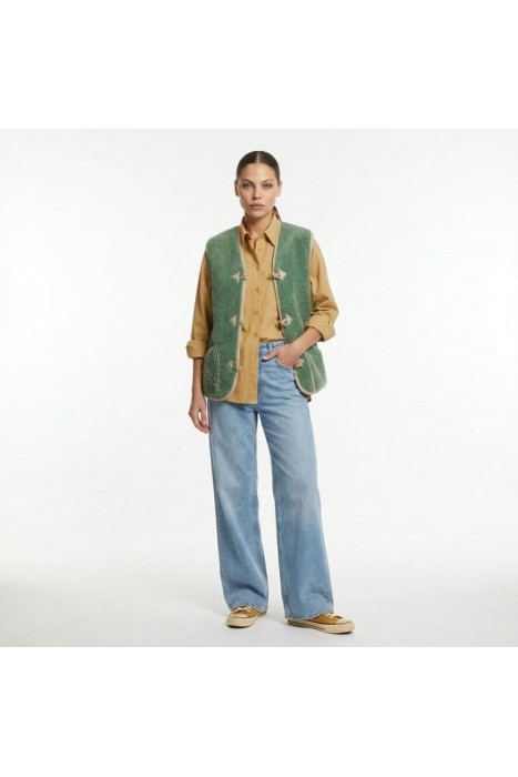 Жилет из овечьей шерсти КЛАССИКА ОЛИВА